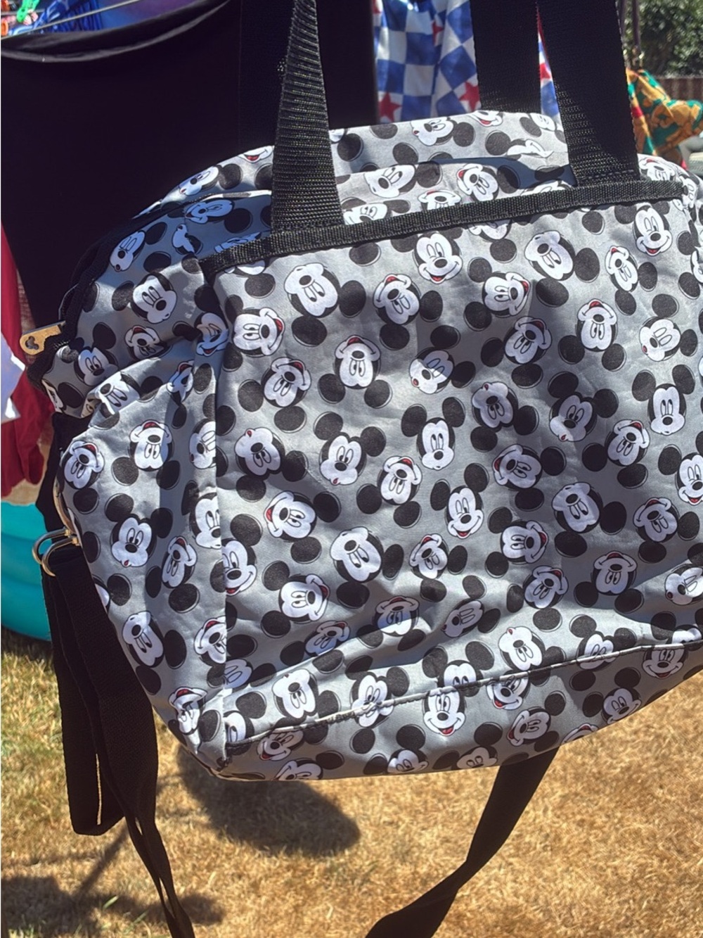 Mickey Mouse Pattern Tote Bag - Black & White-Diaper bag